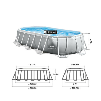 Intex PRISM Frame 16' Above Ground Pool 503cm x 274cm x 122cm 26796