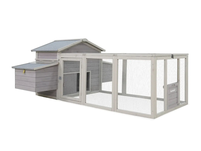 Samland Wooden Chicken Coop with Spacious Run – Outdoor Waterproof Hen House for Multiple Chickens