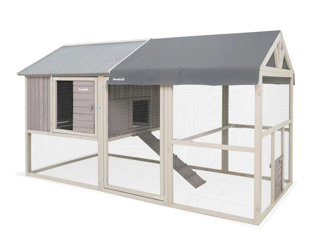 Samland Large Wooden Backyard Chicken Coop with Big Run and Nesting Boxes