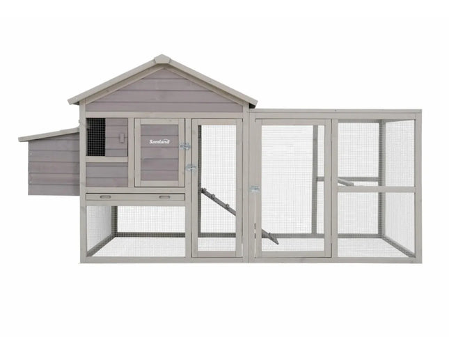 Samland Wooden Outdoor Chicken Coop with Nesting Box, Large Run & Waterproof Roof