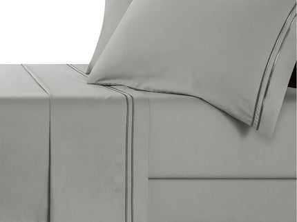 Strada Embroidered 1000 TC Egyptian Cotton Silver Charcoal Deep Queen Sheet sets by Renee Taylor