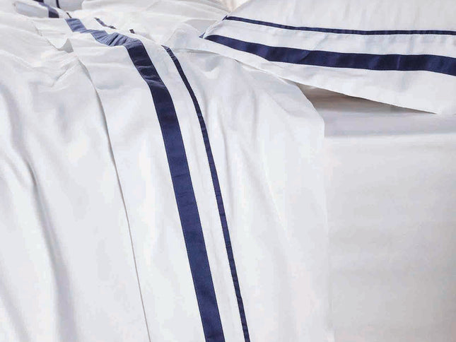 Cloud 1000 TC Egyptian Cotton White Navy Deep King Sheet sets by Renee Taylor