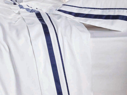 Cloud 1000 TC Egyptian Cotton White Navy Split King Sheet sets by Renee Taylor