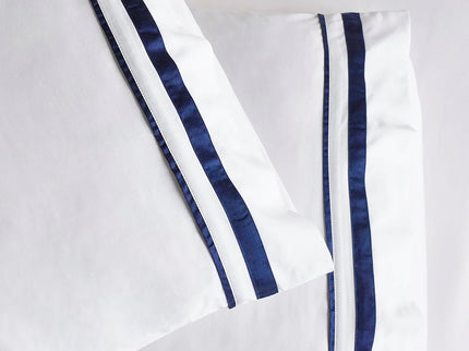 Cloud 1000 TC Egyptian Cotton White Navy Split King Sheet sets by Renee Taylor