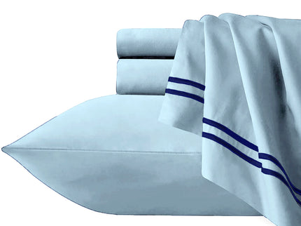 Strada Embroidered 1000 TC Egyptian Cotton Sky Navy King Quilt Cover Sets by Renee Taylor