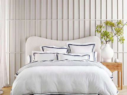 Cloud 1000 TC Egyptian Cotton White Navy European Pillowcase by Renee Taylor