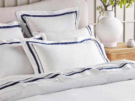 Cloud 1000 TC Egyptian Cotton White Navy European Pillowcase by Renee Taylor