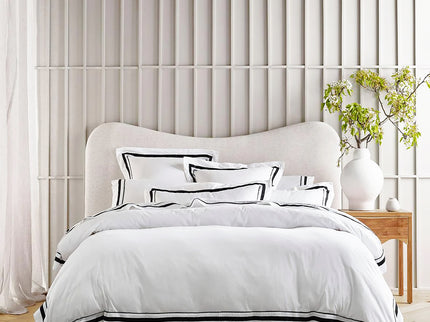 Cloud 1000 TC Egyptian Cotton White Charcoal Queen Quilt Cover Sets by Renee Taylor