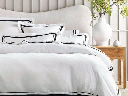 Cloud 1000 TC Egyptian Cotton White Charcoal Queen Quilt Cover Sets by Renee Taylor