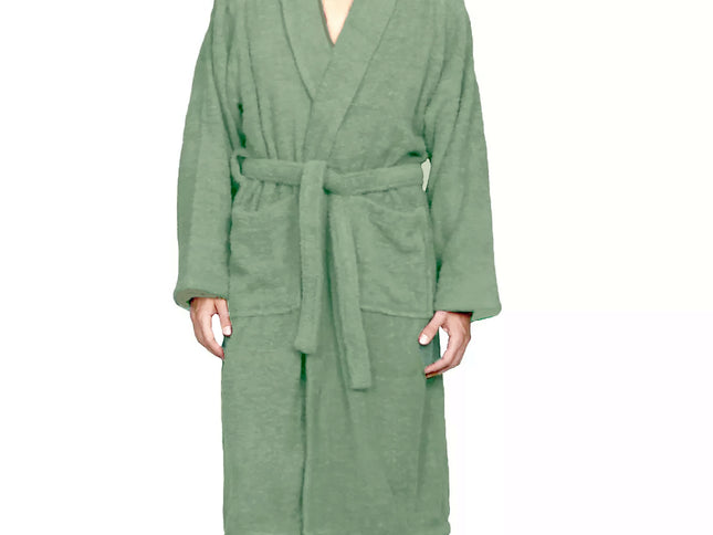 Chalet Quick Dry Terry Cotton Eucalyptus Small/ Medium Bath Robes by Renee Taylor