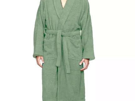 Chalet Quick Dry Terry Cotton Eucalyptus Small/ Medium Bath Robes by Renee Taylor