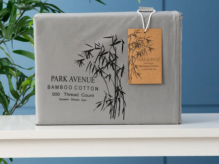 500 TC Bamboo Cotton Charcoal Split Queen Sheet Set by Park Avenue