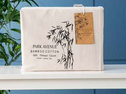 500 TC Bamboo Cotton Dove Split Queen Sheet Set by Park Avenue