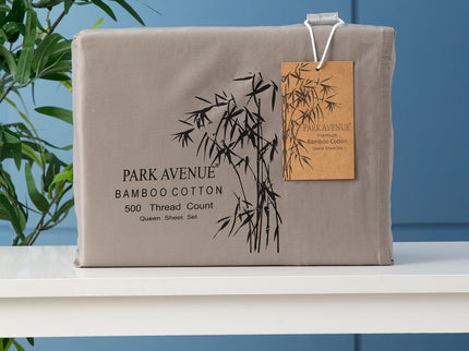 500 TC Bamboo Cotton Pewter Split King Sheet Set by Park Avenue