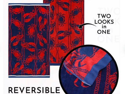 Renee Taylor 2 Pack Jacquard Velour Large Beach Towel 100 x 180 cms Fresh Catch