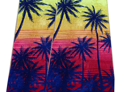 Renee Taylor 2 Pack Jacquard Velour Large Beach Towel 100 x 180 cms Sunset Palm