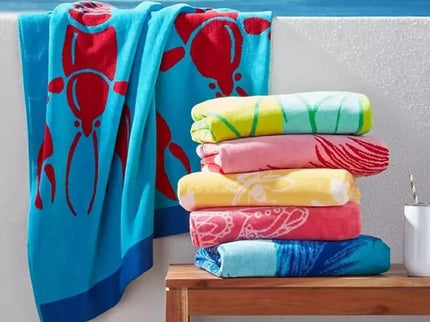 Renee Taylor 2 Pack Jacquard Velour Large Beach Towel 100 x 180 cms Shell