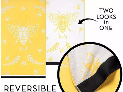 Renee Taylor 2 Pack Jacquard Velour Large Beach Towel 100 x 180 cms Bee