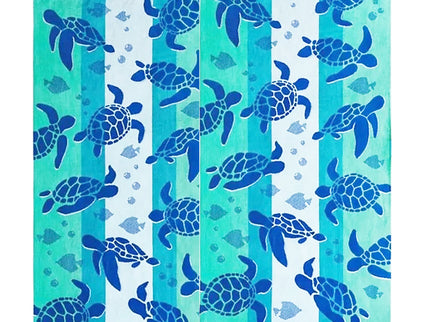 Renee Taylor 2 Pack Jacquard Velour Kids Beach Towel 75 x 150 cms Sealife Turtles