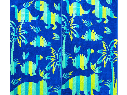 Renee Taylor 2 Pack Jacquard Velour Kids Beach Towel 75 x 150 cms Dinosaur