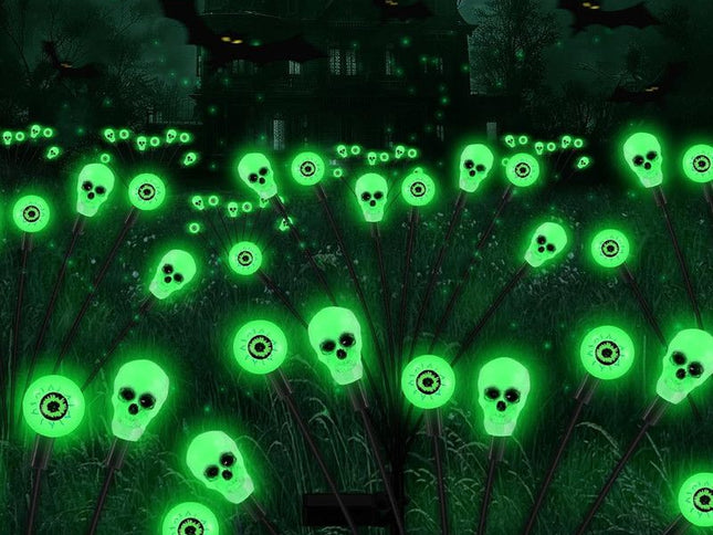 Halloween Decorations Outdoor, Scary Eyeball Lights,4PACKS 32LED,IP65 Waterproof,Halloween Decor for Garden/Yard/Patio/Lawn/Pathway(Green)