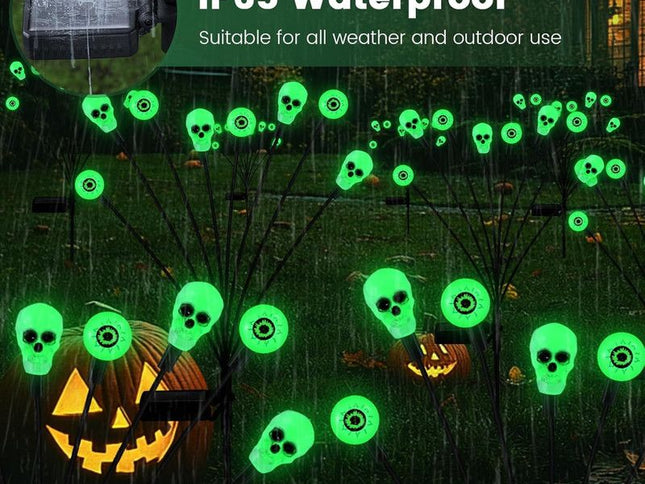 Halloween Decorations Outdoor, Scary Eyeball Lights,4PACKS 32LED,IP65 Waterproof,Halloween Decor for Garden/Yard/Patio/Lawn/Pathway(Green)