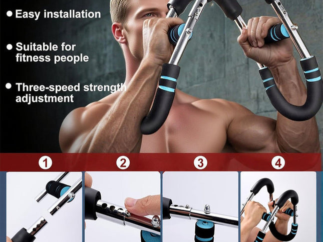 Twister Arm Trainer for Men & Women，60-110lb Adjustable Arm & Chest Workout Equipment，Portable Home Gym Strength Training Machine for Full-Body Toning & Muscle Building