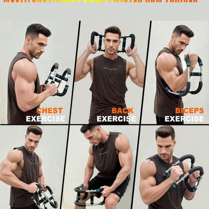 Twister Arm Trainer for Men & Women，60-110lb Adjustable Arm & Chest Workout Equipment，Portable Home Gym Strength Training Machine for Full-Body Toning & Muscle Building