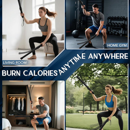Ropeless Battle Ropes for Home Gym, Cordless Exerciser Rope, Heavy Duty Weighted Wireless Battle Ropes, Exercise Equipment for HIIT, Portable Training Flow rope Working Out for Men Women, Cardio Train