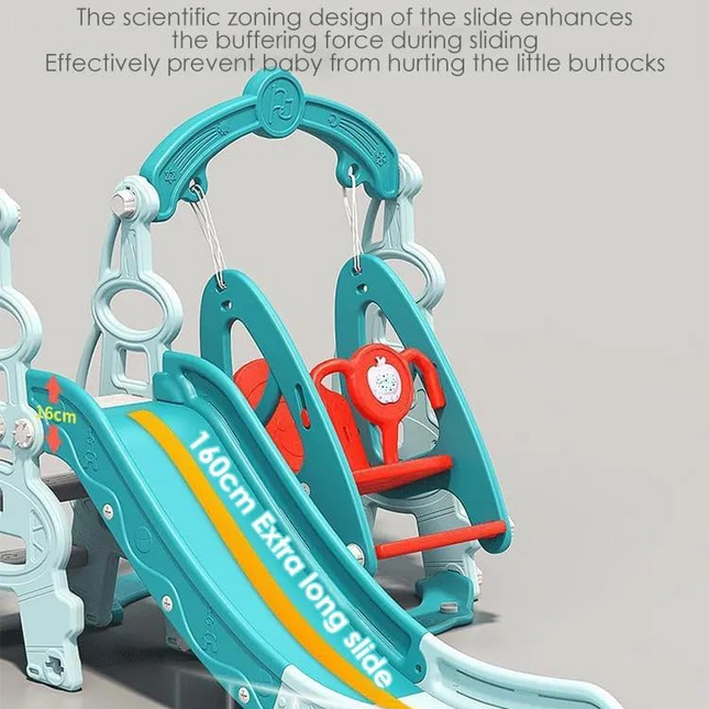 Kids Slide Swing Set Outdoor Toys Playground Activity Basketball Hoop