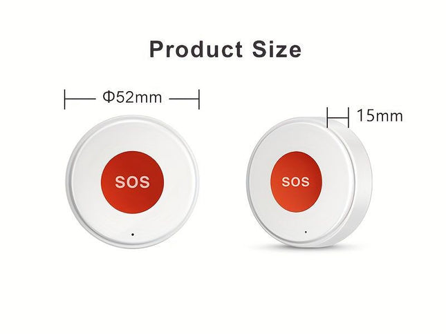 elderly emergency button, SOS medical alarm, wireless emergency system, remote notification, one-click call, senior safety device, care alert button, fall detection alternative, GPS medical alert, personal emergency response system - White - Size 2PCS