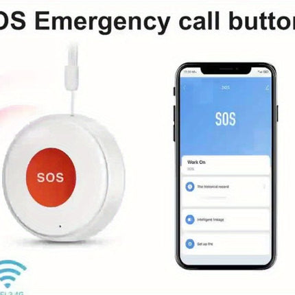 elderly emergency button, SOS medical alarm, wireless emergency system, remote notification, one-click call, senior safety device, care alert button, fall detection alternative, GPS medical alert, personal emergency response system - White - Size 2PCS