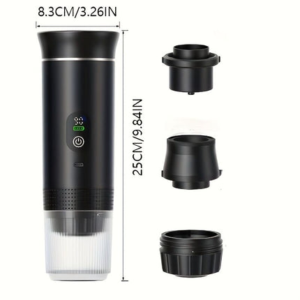 BALCK Upgraded Portable Coffee Maker with Temperature and Power Display, USB-C Charging, Self-Heating & Cold Brew Functions, Compatible with Coffee Capsules/Ground Coffee. Perfect Espresso Machine for Home, Office,