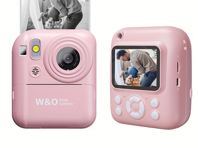 (PINK)Instant-Fun Camera: HD Photos, Filter Effects, Time-lapse Selfies, Built-in Games & Music, All-in-One Fun with Type-C Fast Charging.