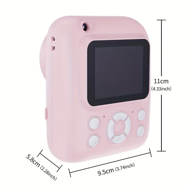 (PINK)Instant-Fun Camera: HD Photos, Filter Effects, Time-lapse Selfies, Built-in Games & Music, All-in-One Fun with Type-C Fast Charging.