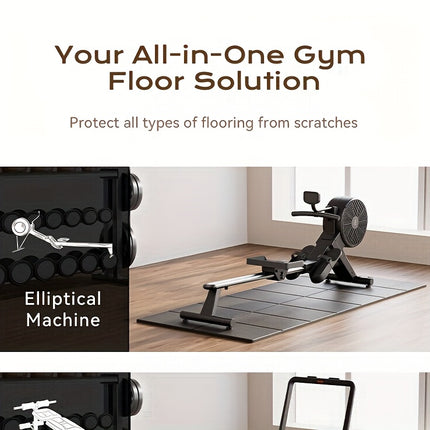 Thickened Foldable Fitness Mat｜Anti-Slip Home Exercise Mat for Treadmill and Yoga, Multi-Functional Silent Floor Protector