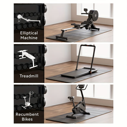 Thickened Foldable Fitness Mat｜Anti-Slip Home Exercise Mat for Treadmill and Yoga, Multi-Functional Silent Floor Protector