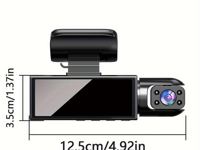 Super Memory Triple Cam Dash Cam! 32GB storage + 1080P HD triple lens, 170° panoramic coverage of front, cabin, and rear, 24/7 protection for your safe journey.