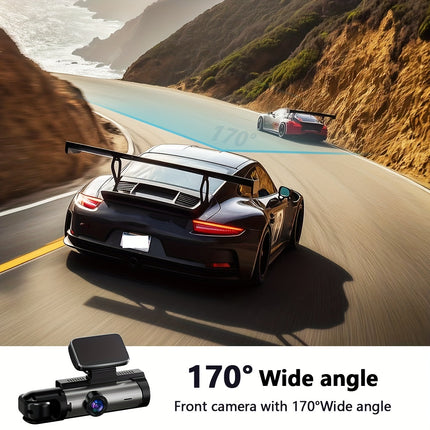 Super Memory Triple Cam Dash Cam! 32GB storage + 1080P HD triple lens, 170° panoramic coverage of front, cabin, and rear, 24/7 protection for your safe journey.