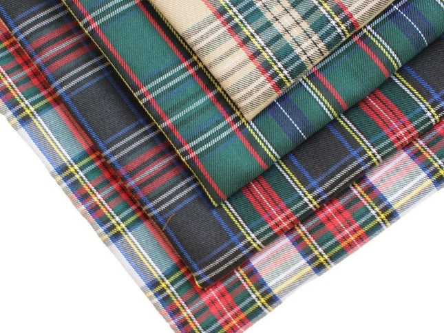 polyester woven fabric, plaid fabric, Christmas red green fabric, twill fabric, jacquard check fabric, fabric for bags, fabric for shoes, fabric for hats, fabric for pet decorations, festive fabric, holiday craft fabric, DIY fabric Australia - Red - Size