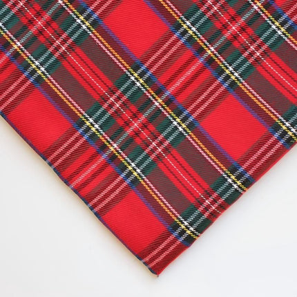 polyester woven fabric, plaid fabric, Christmas red green fabric, twill fabric, jacquard check fabric, fabric for bags, fabric for shoes, fabric for hats, fabric for pet decorations, festive fabric, holiday craft fabric, DIY fabric Australia - White - Siz