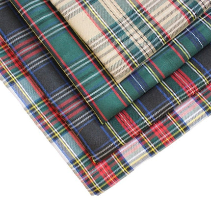 polyester woven fabric, plaid fabric, Christmas red green fabric, twill fabric, jacquard check fabric, fabric for bags, fabric for shoes, fabric for hats, fabric for pet decorations, festive fabric, holiday craft fabric, DIY fabric Australia - White - Siz
