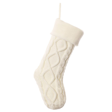 Christmas stocking, knitted stocking, diamond pattern stocking, wool Christmas stocking, festive decorations, holiday stockings, fireplace stocking, Aussie Christmas decor, Christmas gift idea - White and red - Size 2PCS