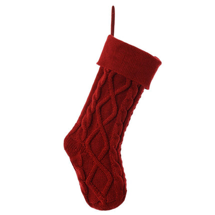 Christmas stocking, knitted stocking, diamond pattern stocking, wool Christmas stocking, festive decorations, holiday stockings, fireplace stocking, Aussie Christmas decor, Christmas gift idea - White and red - Size 2PCS