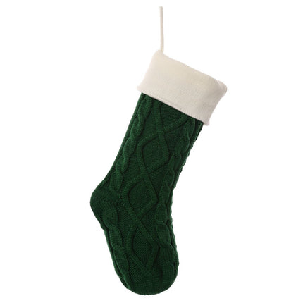 Christmas stocking, knitted stocking, diamond pattern stocking, wool Christmas stocking, festive decorations, holiday stockings, fireplace stocking, Aussie Christmas decor, Christmas gift idea - White - Size 2PCS