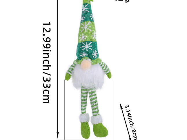 LED Knitted Sitting Christmas Forest Man Ornaments ‚Äì 3 Pieces, Cap Design