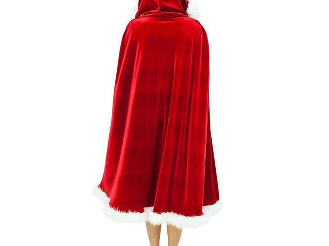 Christmas Cape Adult Cape Santa Claus Cloak Red Velvet Cape Unisex Cape Little - Red - Size 125CM