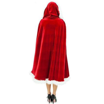 Christmas Cape Adult Cape Santa Claus Cloak Red Velvet Cape Unisex Cape Little - Red - Size 95CM