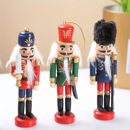 Nutcracker Soldier Figurine Set, Christmas Decorations, Birthday Gift, Hand-painted Nutcrackers, Holiday Decor, Australian Christmas Decor, Kids Gift, Figurine Collection, Festive Home Decor - Red - Size 12pcs