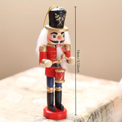 Nutcracker Soldier Figurine Set, Christmas Decorations, Birthday Gift, Hand-painted Nutcrackers, Holiday Decor, Australian Christmas Decor, Kids Gift, Figurine Collection, Festive Home Decor - Red - Size 6pcs